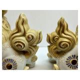 Set of Vintage Japanese Hand-Painted Porcelain Foo Dogs