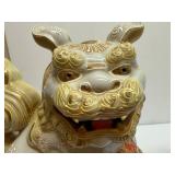 Set of Vintage Japanese Hand-Painted Porcelain Foo Dogs