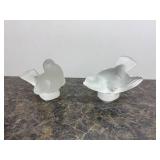 LALIQUE Crystal Frosted Bird Figurines (Lot 2)