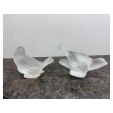 LALIQUE Crystal Frosted Bird Figurines (Lot 2)