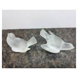LALIQUE Crystal Frosted Bird Figurines (Lot 2)