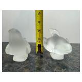 LALIQUE Crystal Frosted Bird Figurines (Lot 2)