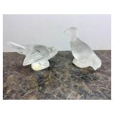 LALIQUE Crystal Frosted Bird Figurines (Lot 1)