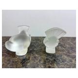 LALIQUE Crystal Frosted Bird Figurines (Lot 1)