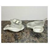 LALIQUE Crystal Frosted Bird Figurines (Lot 1)