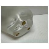 LALIQUE Frosted Crystal "Sylvie" Lovebirds Vase