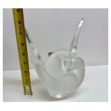 LALIQUE Frosted Crystal "Sylvie" Lovebirds Vase