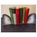 Agate Bookends & Vintage Books