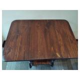 Antique Wood Cart on Wheels w/Dropdown Shelves