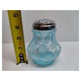 FENTON Blue Opalescent Hobnail Ruffle Trinket Bowl & Coin Dot Accessories  + Serving Plate