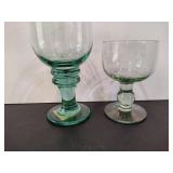 Green Glass Goblets