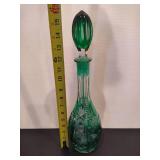 HOCK AJKA Green Wine Goblets w/Matching Decanter