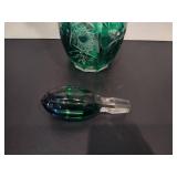 HOCK AJKA Green Wine Goblets w/Matching Decanter