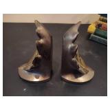 Vintage PMC MCM Leaf Book Ends w/Vintage Books