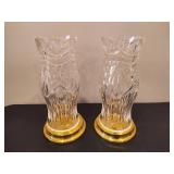 WATERFORD Crystal "Thomas Jefferson" Hurricane Candle Holders