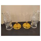 WATERFORD Crystal "Thomas Jefferson" Hurricane Candle Holders
