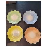 ANCHOR HOCKING Vintage Vitrock Lotus Blossom Leaf Plates