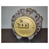 Vintage Gold Tone Quartz Crystal Rock Desk Top Desk Clock