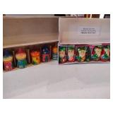 Two Sets of Russian Nesting Doll Ornaments