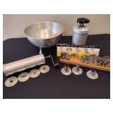Vintage Colander & Asst Cookie Presses