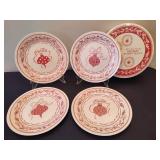 Two Sets of 4pk Tin Holiday Plates