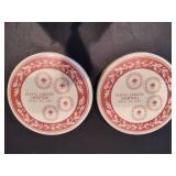 Two Sets of 4pk Tin Holiday Plates