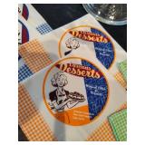 Pedestal Cake Plate w/Vintage Napkins