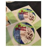 Pedestal Cake Plate w/Vintage Napkins