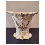 Capodimontite Style Vintage Floral Vases