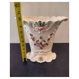 Capodimontite Style Vintage Floral Vases