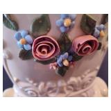 Capodimontite Style Vintage Floral Vases