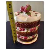 Vintage Strawberry Layer Cake Cookie Jar