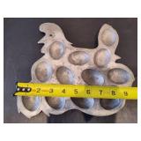 Mixed Metal Rooster Egg Plate + Egglettes + Egg a Matic