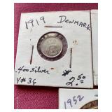 (5) Vintage Denmark Coins