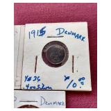 (5) Vintage Denmark Coins