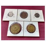 (5) Vintage Denmark Coins