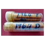 (2) 1964-D Penny Rolls - BU