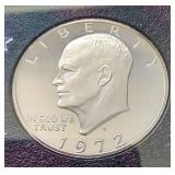 1972-S Proof Eisenhower Silver Dollar - Brown Box