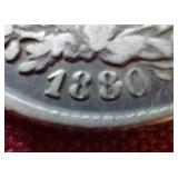 1880 Mexico Silver 25 Centavos Coin