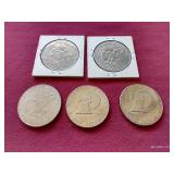 (5) Eisenhower $1 Coins