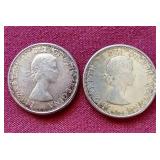 (2) Canada Silver Half Dollars