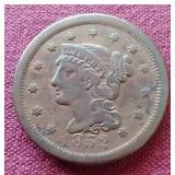 1852 Braided Hair Cent - Nice Condition!