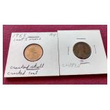 (2) Die Error Wheat Pennies