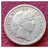 Nice 1914 Barber Dime