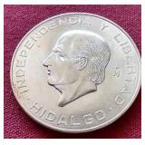 1955 Mexico Silver 10 Pesos Coin