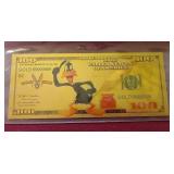 Gold Plated Foil Looney Tunes Collectible Note