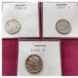(3) Mercury Dimes