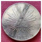 1891 Mexico Silver 8 Reales Coin