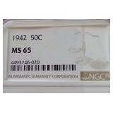 Amazing 1942 Walking Liberty Half Dollar - NGC MS65!