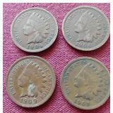 (4) Indian Pennies